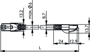 Produktbild Telegärtner Patchkabel-LSZH (PiMF, CAT6a, 7 m)