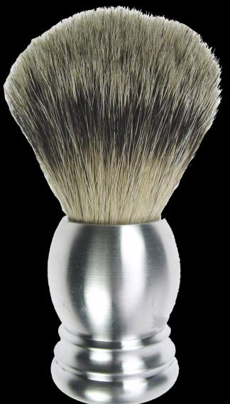 Immagine prodotto Pennello da barba, punta in alluminio puro, argento puro tasso, Ø 21 mm, altezza 10 cm (Pennello da barba)