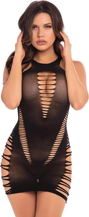 Actual product image Pink Lipstick Back 2 Basixxx Hi Neck Dress Black Os (One size)