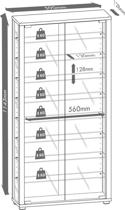 Immagine prodotto VCM Lumo Maxi (59 x 18 x 113 cm)