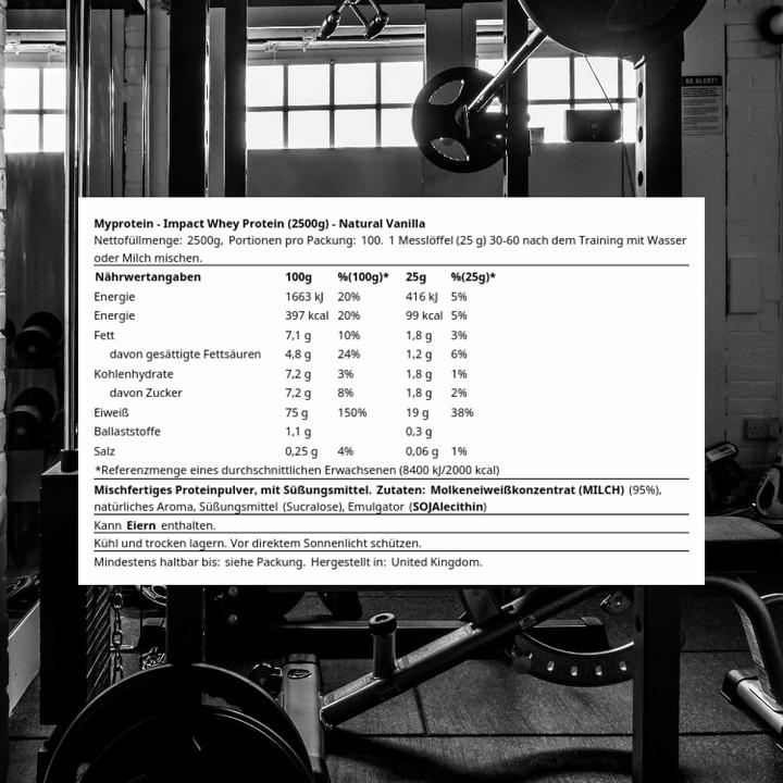 Immagine prodotto MyProtein Proteine del siero del latte Impact (Vaniglia naturale, 1 pz., 2500 g)