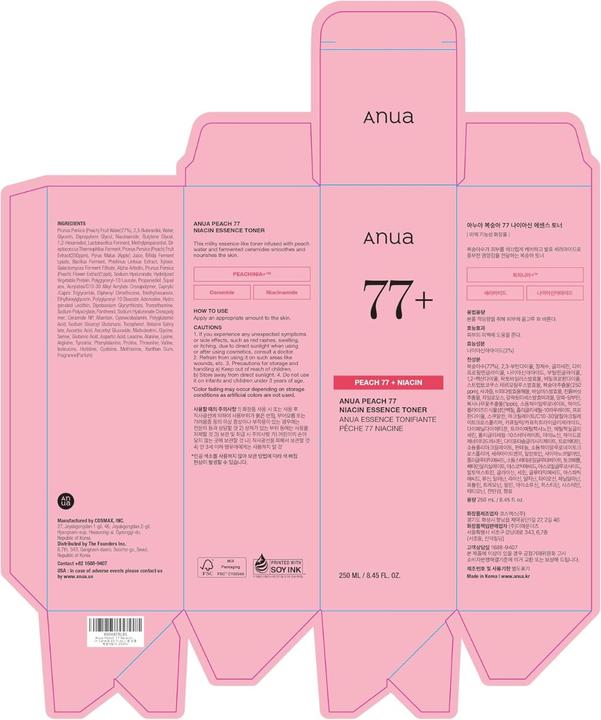 Actual product image Anua Peach 77% Niacin Essence Toner - 250 ml (250 ml)