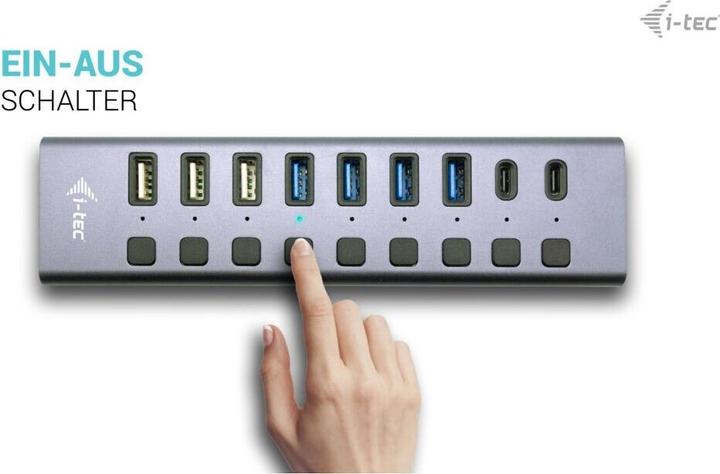 Produktbild i-tec Cachargehub9lan (USB-C, 9 Ports)