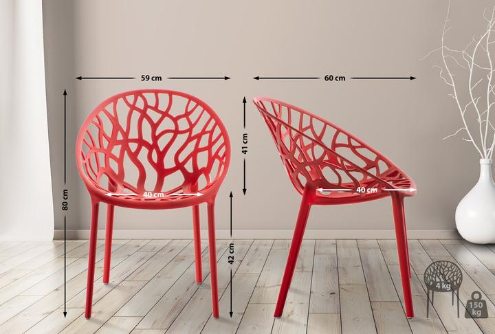 Actual product image CLP Set of 4 Hope Chair, red
