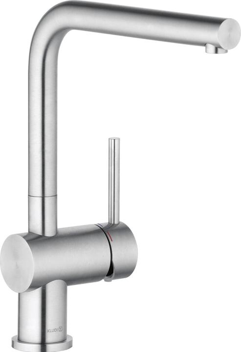 Actual product image Kludi L-STEEL single-lever kitchen tap with swivelling spout