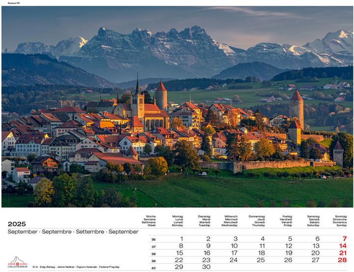 Actual product image Swiss Places 2025 (40 x 31 cm, English, Italian, French, German)