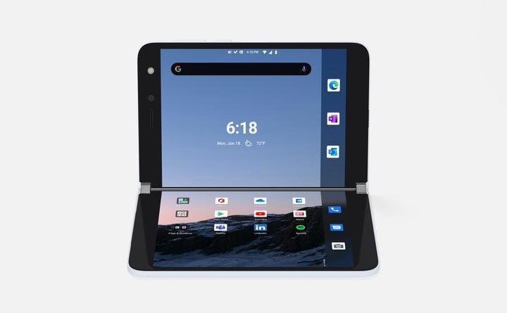 Produktbild Microsoft Surface Duo (256 GB, Glacier, 8.10", Dual SIM, 11 Mpx, 4G)