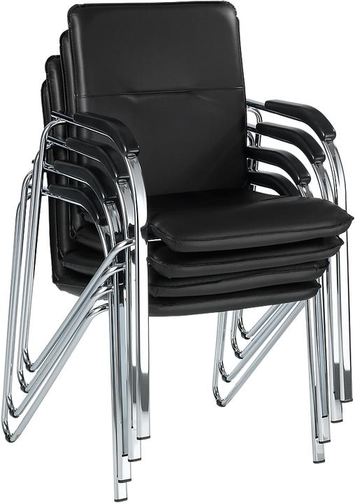 Actual product image Nowy Styl Samba visitor chair, stackable, 4-legged frame, imitation leather, incl. backrest pads, black