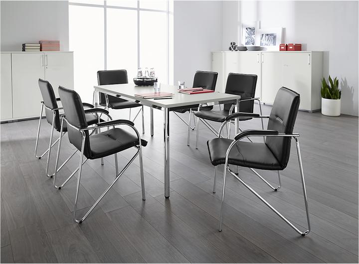 Actual product image Nowy Styl Samba visitor chair, stackable, 4-legged frame, imitation leather, incl. backrest pads, black