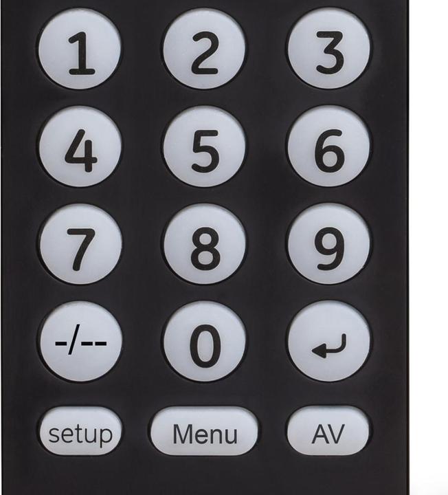 Image du produit Hama Télécommande universelle TV, infrarouge, pour 2 appareils, grosses touches, programmable (Télécommande universelle, Infrarouge)