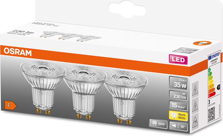 Actual product image Osram Led Star Par16 (GU10, 2.60 W, 230 lm, 3 x, F)