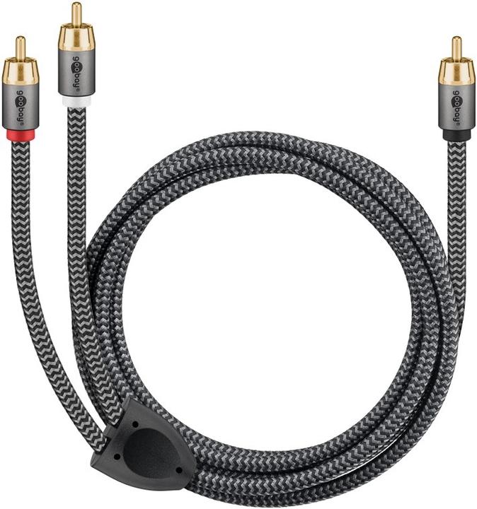 Actual product image Goobay Cinch Y-cable, 2 m, Sharkskin Grey (2 m, Cinch)