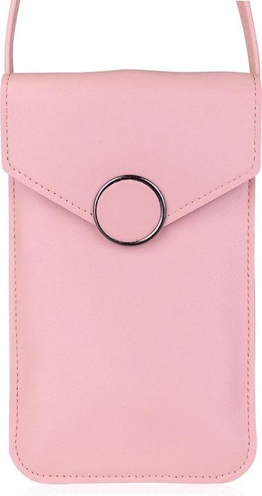 Actual product image Accentra Mobile phone bag LET'S CELEBRATE to hang around your neck, approx. 12 x 19cm, colour: pink, PU 6/48