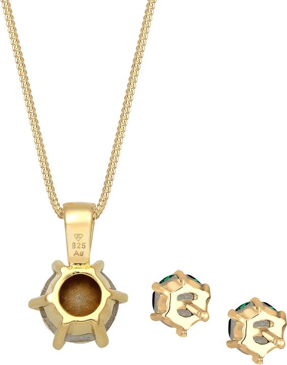 Image du produit Elli Set de bijoux en cristal Solitaire Chaîne Boucles d'oreilles Argent 925 (Argent sterling 925)