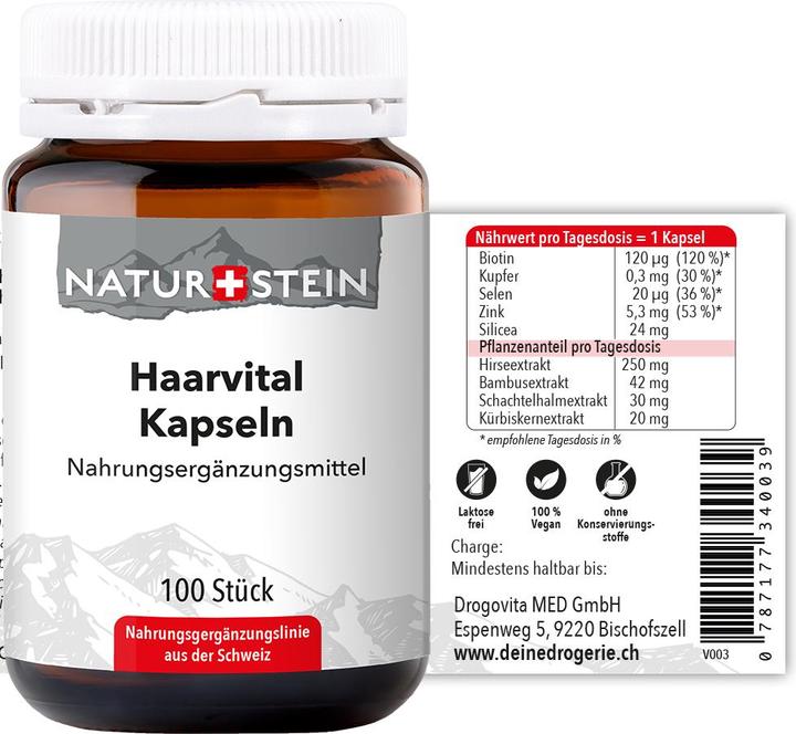 Actual product image Naturstein Hair Vital (100 Piece, Capsules, 151 g)