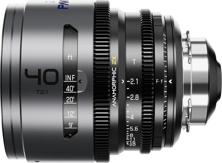Immagine prodotto Dzofilm Pavo 2x Anamorfico 40mm T2.1 per attacco PL/EF (S35) imperiale - Rivestimento blu (Canon EF, APS-C / DX)