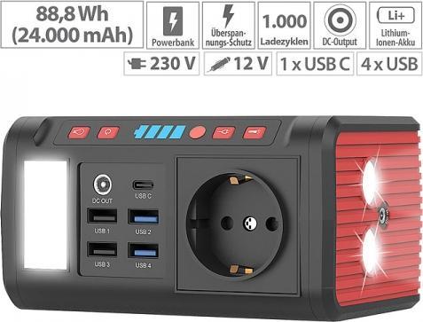 Produktbild Revolt Mini-Powerbank & Solar-Konverter (88.80 Wh, 1.20 kg)