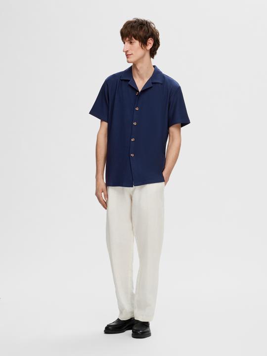 Image du produit Selected Homme Chemise à col cubain côtelé et à manches courtes (S)