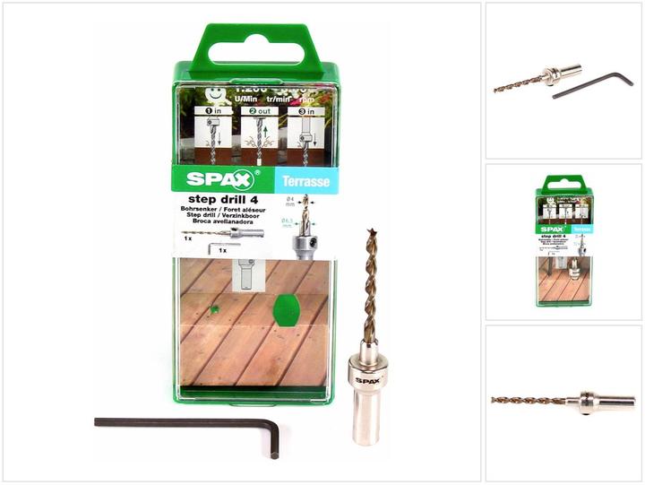 Actual product image Spax Drill Countersink Step Drill 4 Terrace 4 mm Drill Diameter 60 mm Length (5000009186049) (4 millimetres)