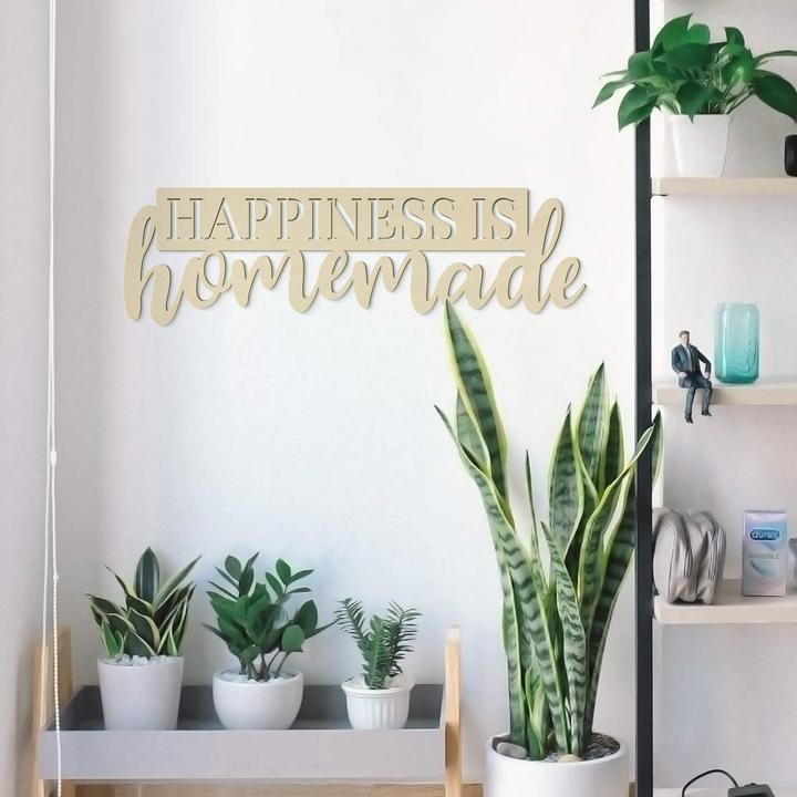 Produktbild Trenddeko Pappel Happiness is homemade (60 x 18 cm)