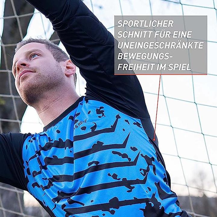 Produktbild Catch & Keep Trikot Protection Torwarttrikot Gr. 128 Blau-Schwarz Fussball Torwart Shirt Oberteil (128)