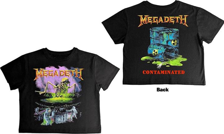 Megadeth Crop Top con stampa posteriore contaminata (Donna)