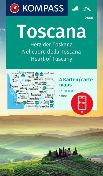 Produktbild KOMPASS Wanderkarte 2440 Toscana, Herz