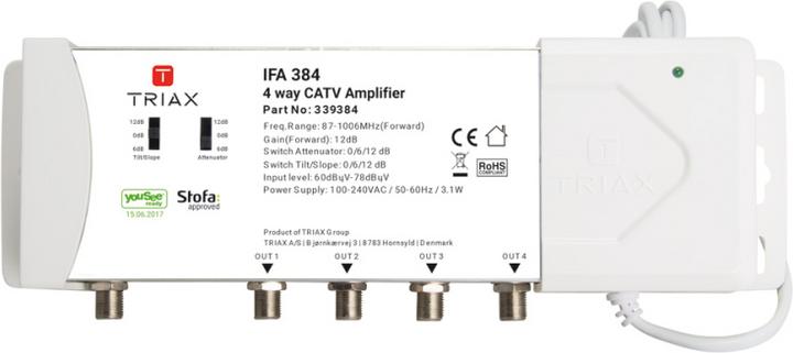Produktbild Triax IFA 384 Verstärker, 4 Ausgänge, YouSee Ready und Stofa Approved (Verstärker)