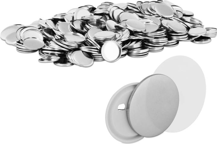 Produktbild Uniprodo Buttonrohlinge 1.000 St. Ansteckbuttons Ø 32mm Buttons Rohlinge Metall Folie PET