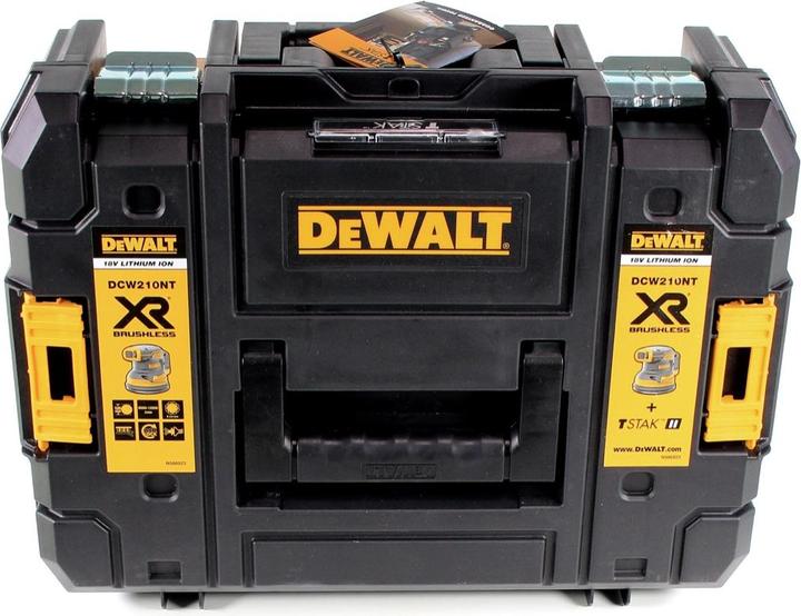 Actual product image DeWalt DCW 210 NT Battery Orbital Sander Brushless 18V 12.000rpm 125 mm + 1x Battery 2,0 Ah in TSTAK (Eccentric grinder)