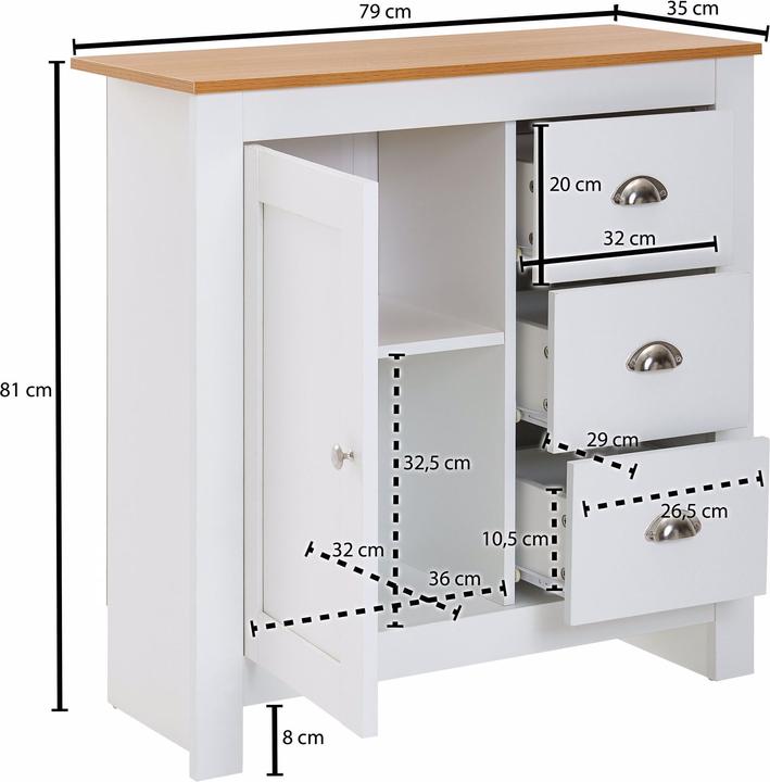 Actual product image Wohnling with (79 x 35 x 81 cm)