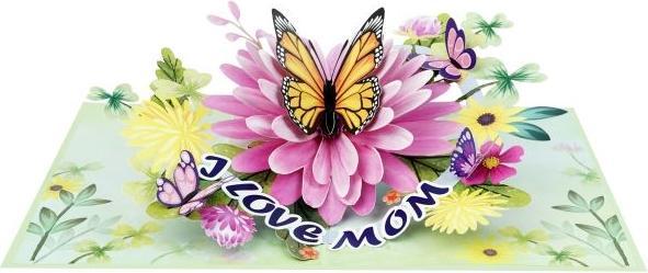 Immagine prodotto MU Classic Biglietto d'auguri 3D Pop-Up per la Festa della Mamma - I Love Mum (1 pz.)