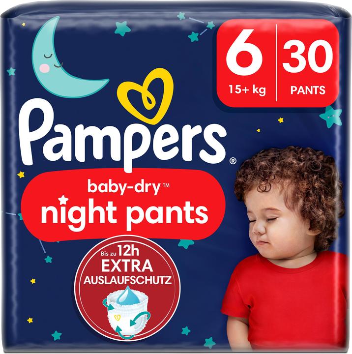 Produktbild Pampers Baby-Dry Night Pants (Gr. 6, Tragepack, 30 Stück)