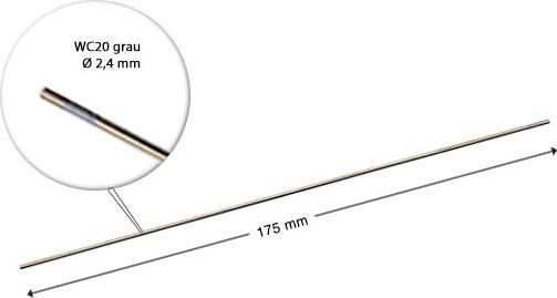 Actual product image Stahlwerk Tungsten electrodes / welding electrodes WC20 grey 2.4 x 175 mm set of 10