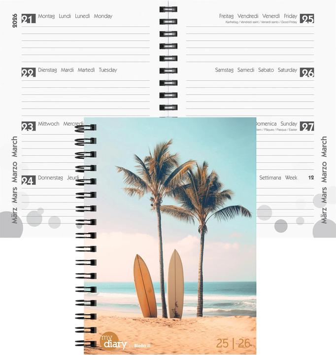 Biella Agende scolastiche mydiary Wire-O (12 x 16,5 cm, Multilingue)