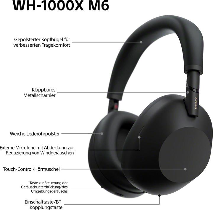 Productafbeelding Sony WH-1000XM6 (30 h, Draadloze, Bedraad)