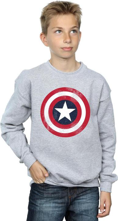 Actual product image Boys Captain America Distressed Shield Sweatshirt (116)