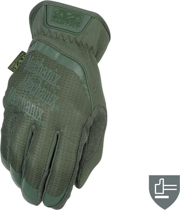 Actual product image Mechanix Wear Gloves Mechanix FastFit Olive Drab, green L size. Shirred cuff, synthetic leather, TrekDry (L)