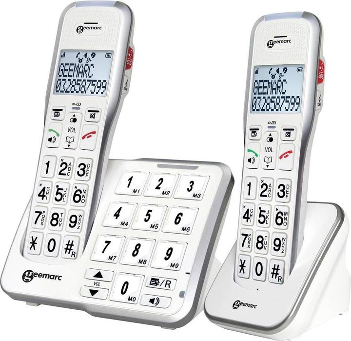 Image du produit Geemarc AMPLIDECT 595-2 PHOTO Téléphone sans fil pour seniors Répondeur, touches photo Écran rétroéclairé