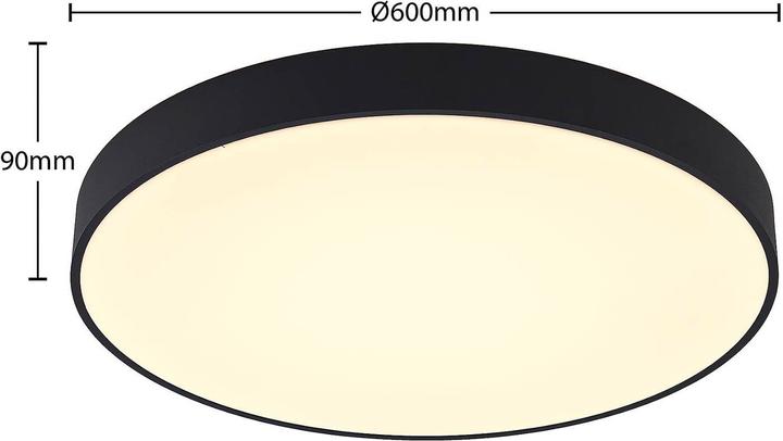 Actual product image Arcchio Vanida LED ceiling lamp, black, 60 cm (10978 lm)