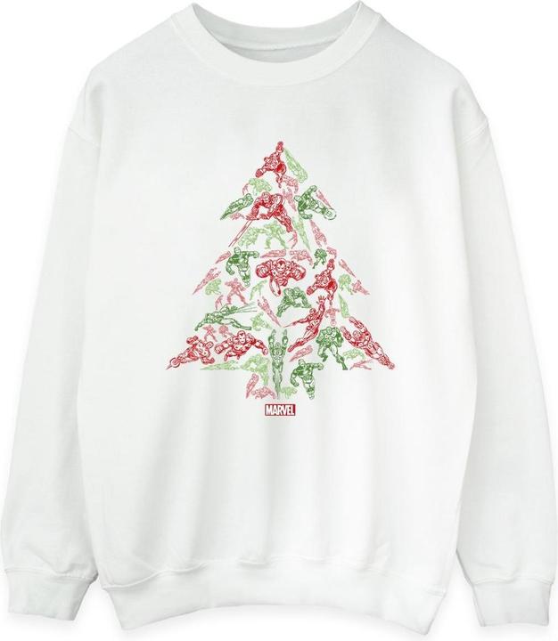 Actual product image Womens/Ladies Avengers Christmas Tree Sweatshirt (M)