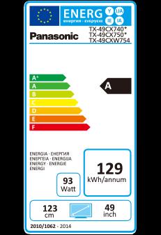 Energie-Label Panasonic Tx-49cxw754 (49", 4K)