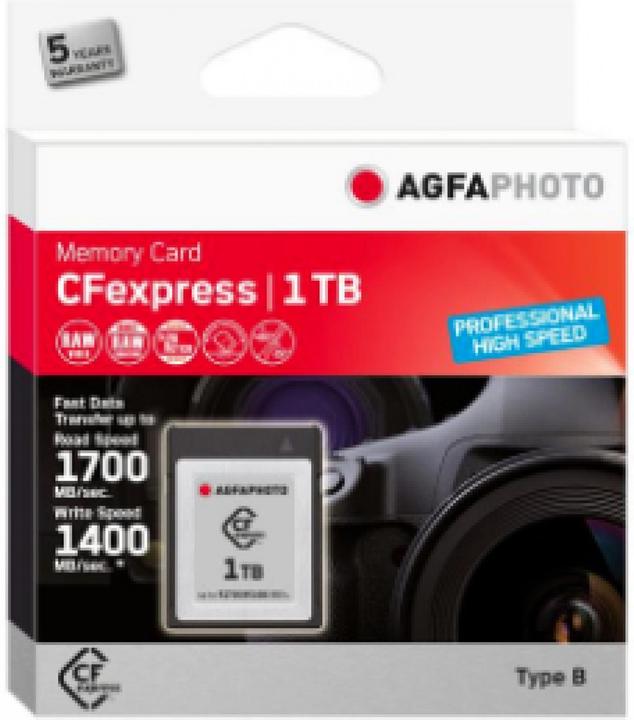 Produktbild AGFAPHOTO CFexpress 1TB Professional High Speed (1000 GB, CFexpress Typ B)