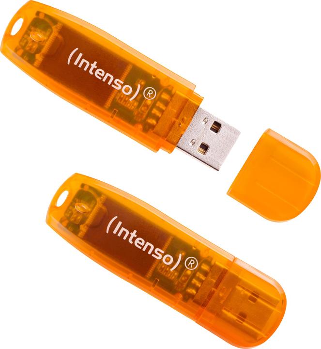 Image du produit Intenso Rainbow 2 x 64GB USB2 Orange (64 Go, USB-A)