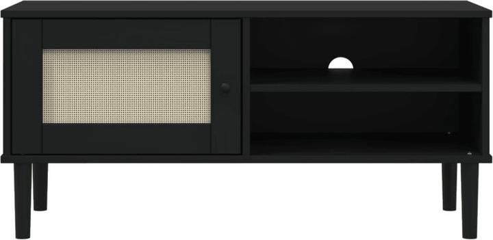 Image du produit VidaXL Meuble TV SENJA aspect rotin noir 106x40x49 cm