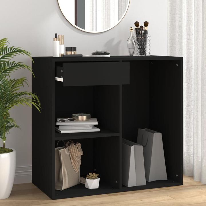 Actual product image VidaXL Kosmetikschrank Schwarz 80x40x75 cm Holzwerkstoff (80 x 40 x 75 cm)