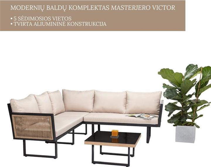 Actual product image Masterjero Outdoor Furnitu Set Grey 6seat With Tabl