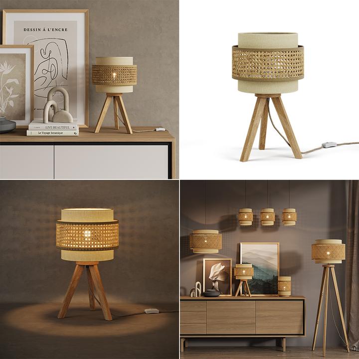 Actual product image Vicco Table lamp Morten, Rattan/cream, 26 x 45 cm with stand (E27)
