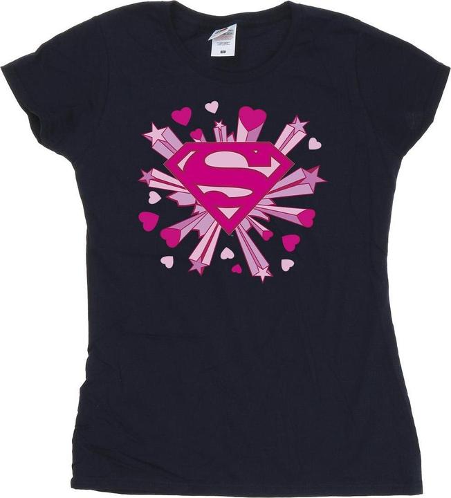 Produktbild Superman Pink Hearts And Stars Logo TShirt (S)