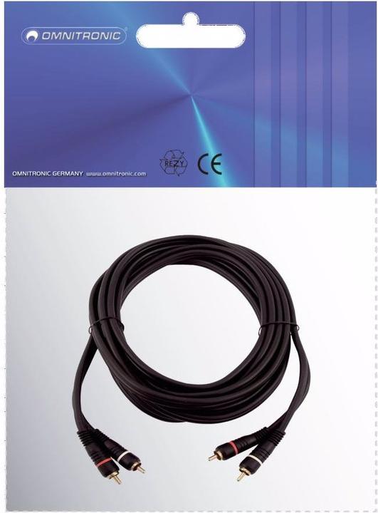 Image du produit Omnitronic Câble RCA 2x2 5m (5 m, RCA)